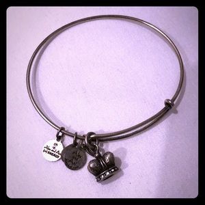 Alex and Ani crown charm bracelet